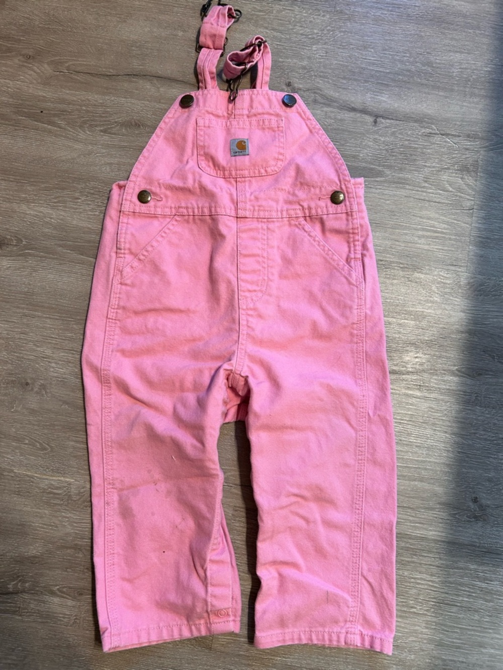 Carhartt Kids Pink Canvas Overalls with Front Pocket